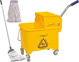 Balde Carrinho De Limpeza Com Espremedor 20l Doblô Kit Básico Com Esfregão Perfect Pro Condor