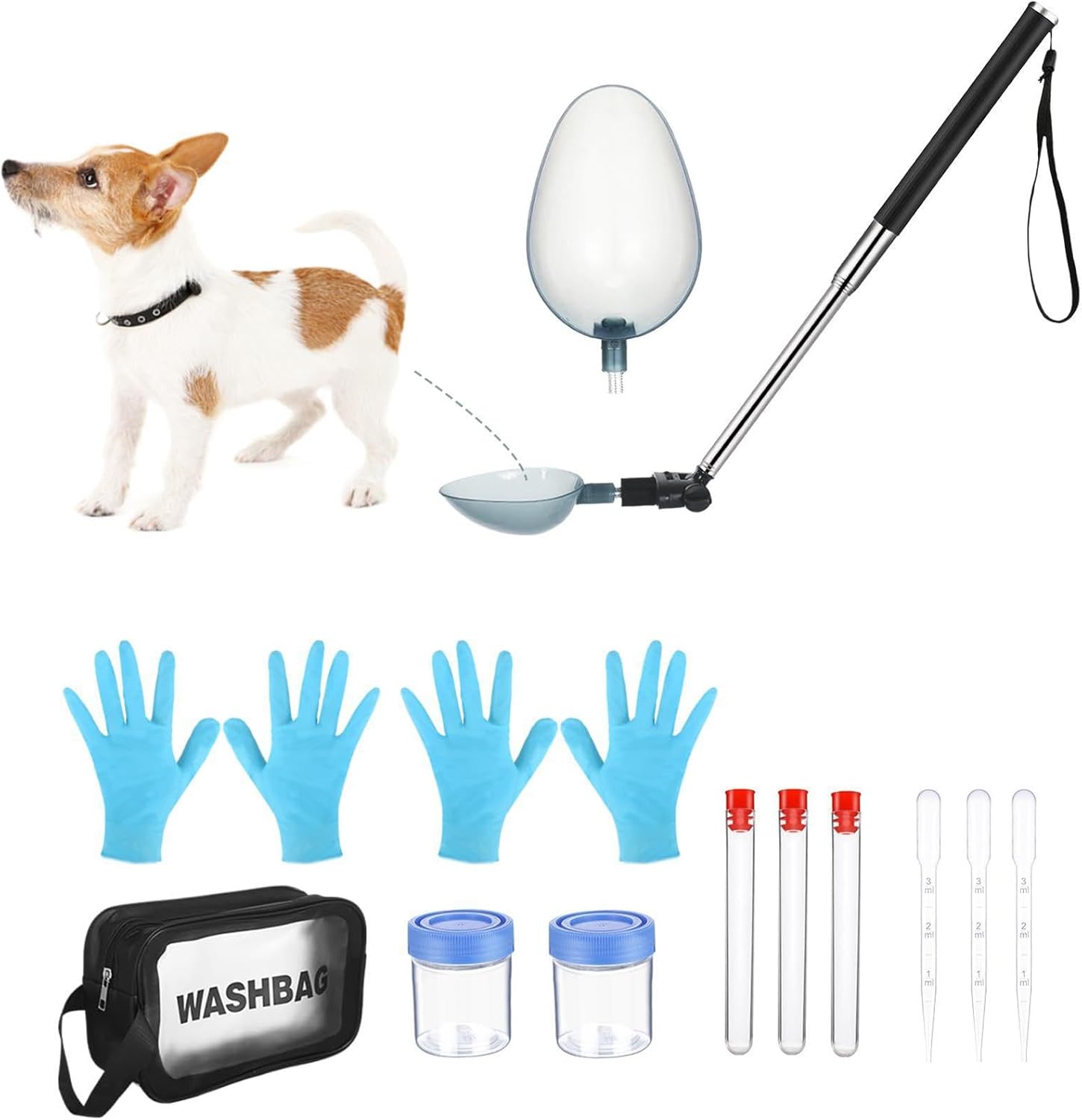 Haustier Urin Stick, Hund Urin Probenfänger Einziehbarer Hund und Katze