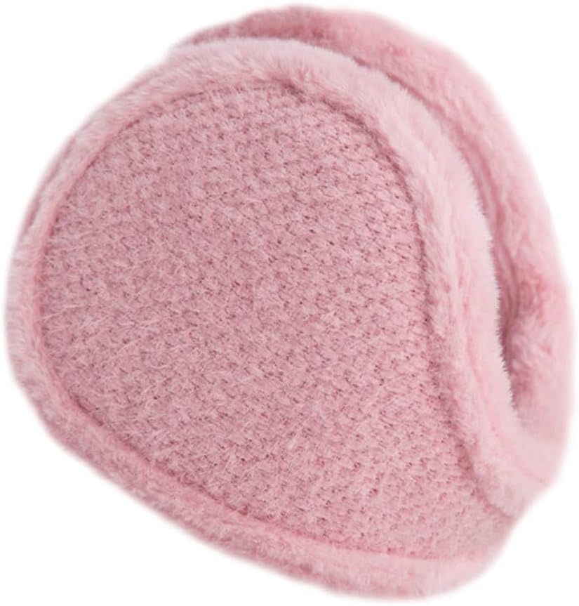 BESPORTBLE Windproof Plush Warm Earmuffs Foldable Ear Covers for Men and Women Outdoor Winter Ear Warmers in Soft Chenille Pink