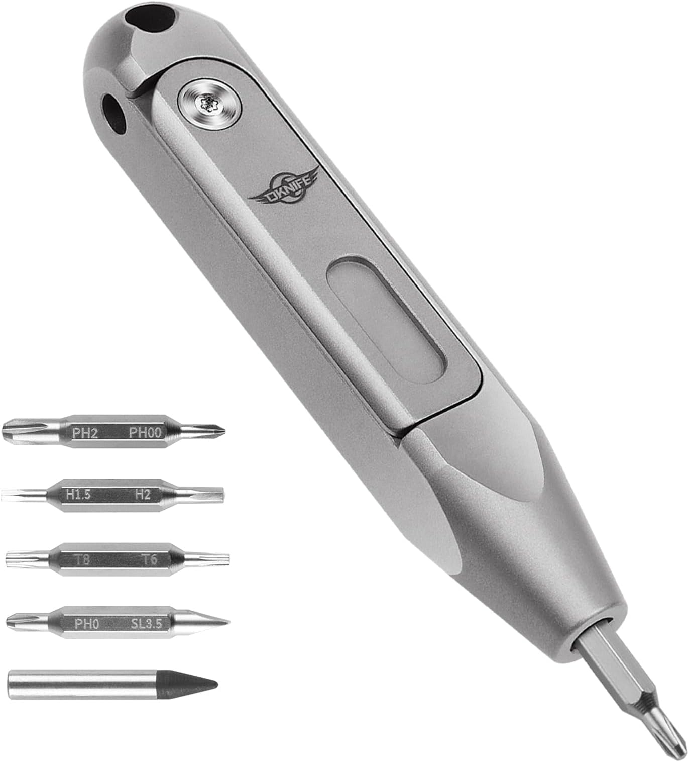 OKNIFE Otacle D1 Titanium Multi-Bit Screwdriver, 8-in-1 Mini Screwdriver Set, Magnetic Repair EDC Multitool for Computer Glasses Daily Home Use