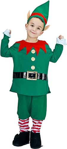 Miniatura 2 de Children Christmas Elf Costume,Green