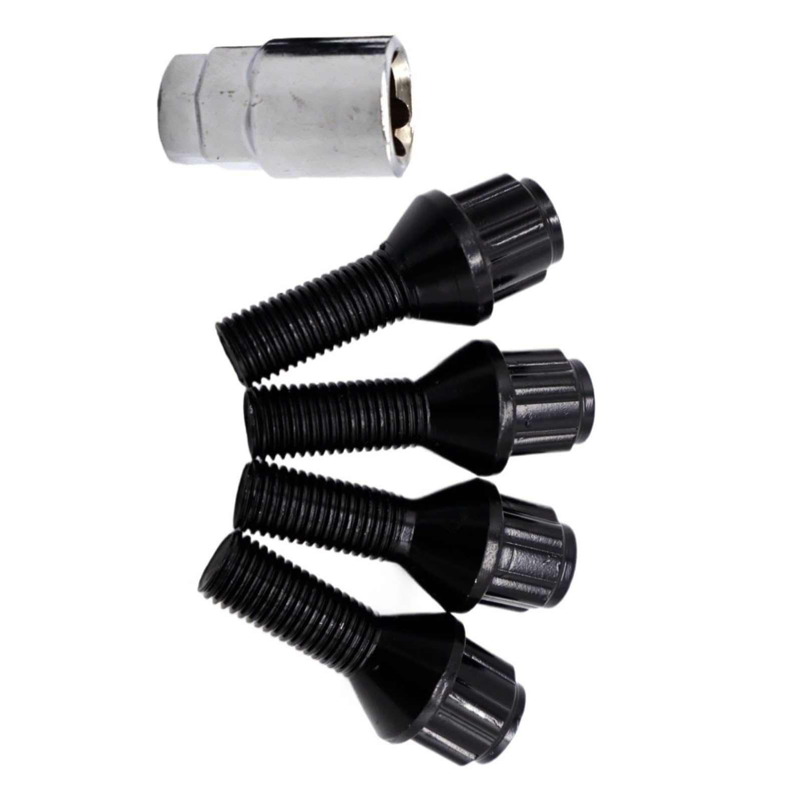 Perno de rueda compatible con BMW E88 juego de 4 piezas negros de seguridad 7