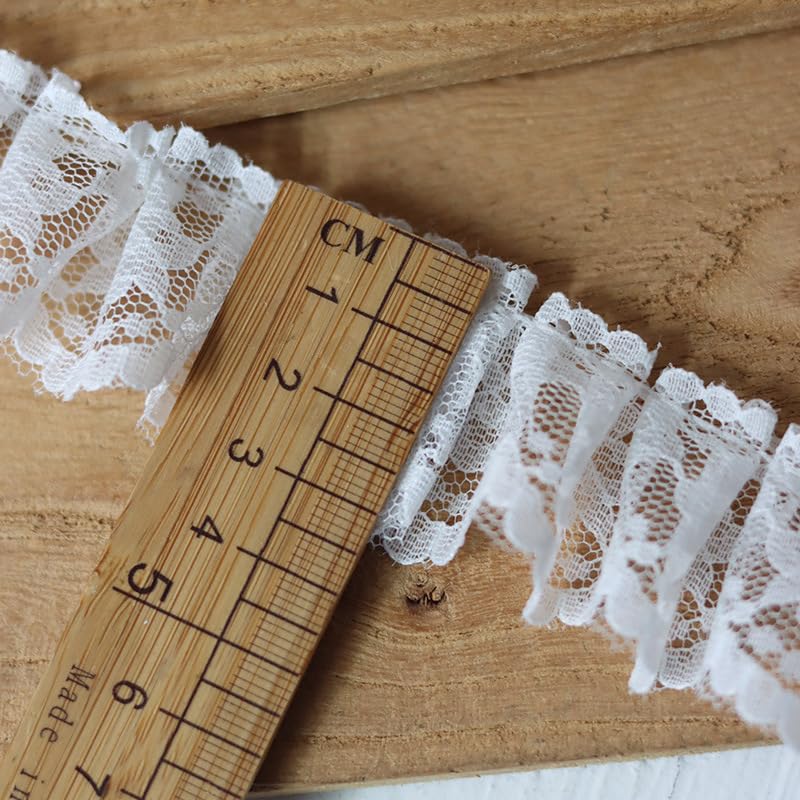 Koronkowe wykończenia, 1M biały bawełniany kołnierzyk 3D na rękaw dekolt suknia ślubna materiał ręcznie robione DIY sznurowadła plisowane akcesoria krawieckie
