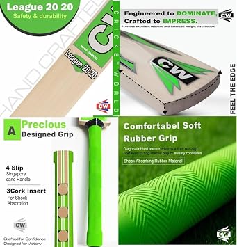 CW Bullet Right Hand Cricket Complete Set Kit Pack Sports Bundle with Accessories Full Size Youth Unisex Men Senior Adult