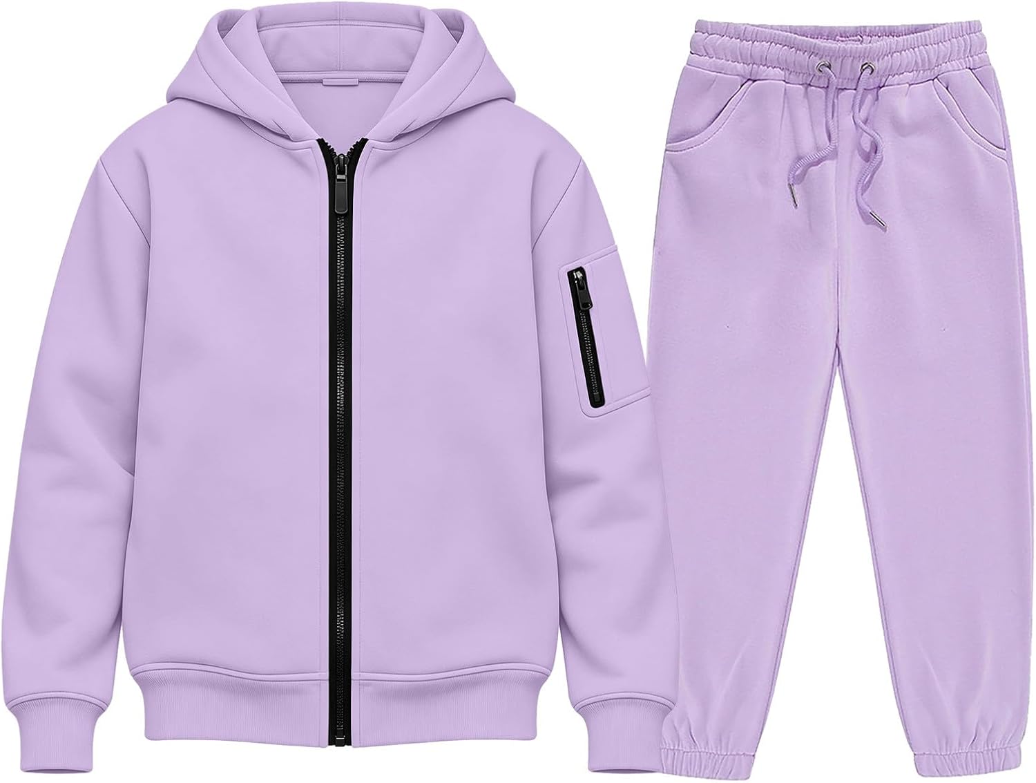 Girls Boys 2 Piece Sweatsuits Full Zip Hoodie Joggers Tracksuit Set
