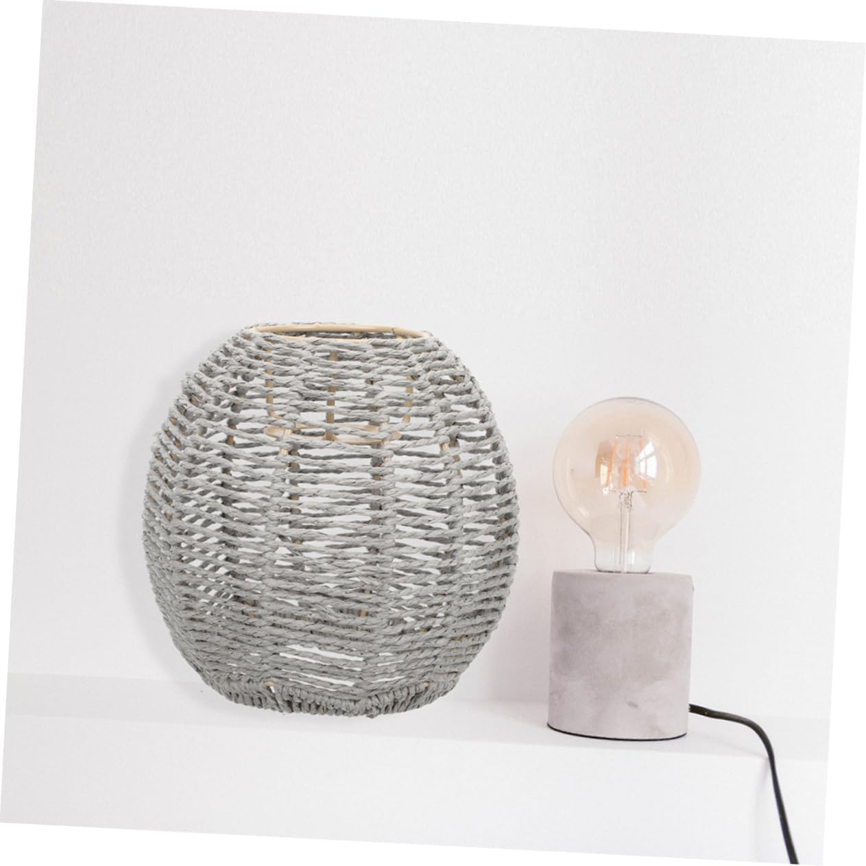 2pcs Rustic Bamboo Lampshade Pendant Light Shade Replacement for Ceiling Lamp