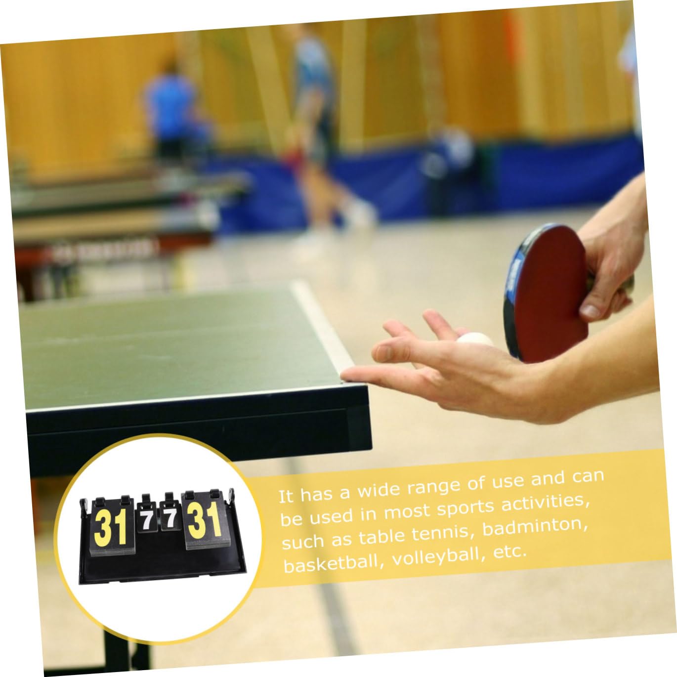 4-stelliger Spielstandsanzeiger für Volleyball und Sportspiele, Schwarz | Stück, Leicht zu Verwenden und Klar Ablesbar, Wiederverwendbar, Kunststoff und Karton, für Training