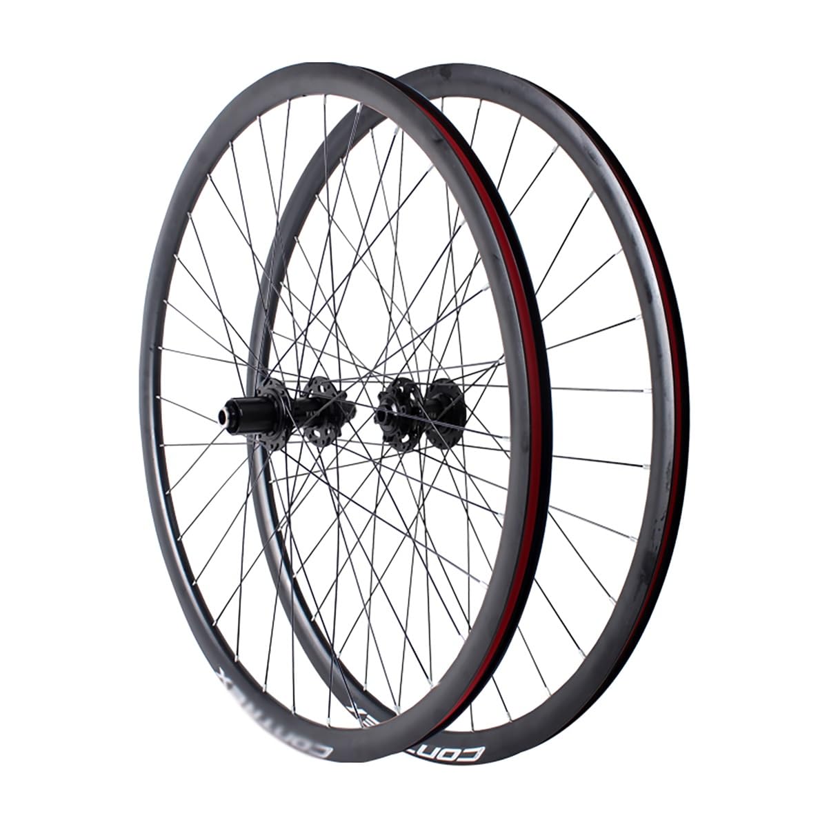 ZXGSXIOU 700C Road Bike Wheelset Aluminum Alloy Double Layer Rims Disc Brake Thru Axle 12x100MM/12x142MM Front Rear Wheels 32H Hubs For 8/9/10/11/12 Speed Cassette