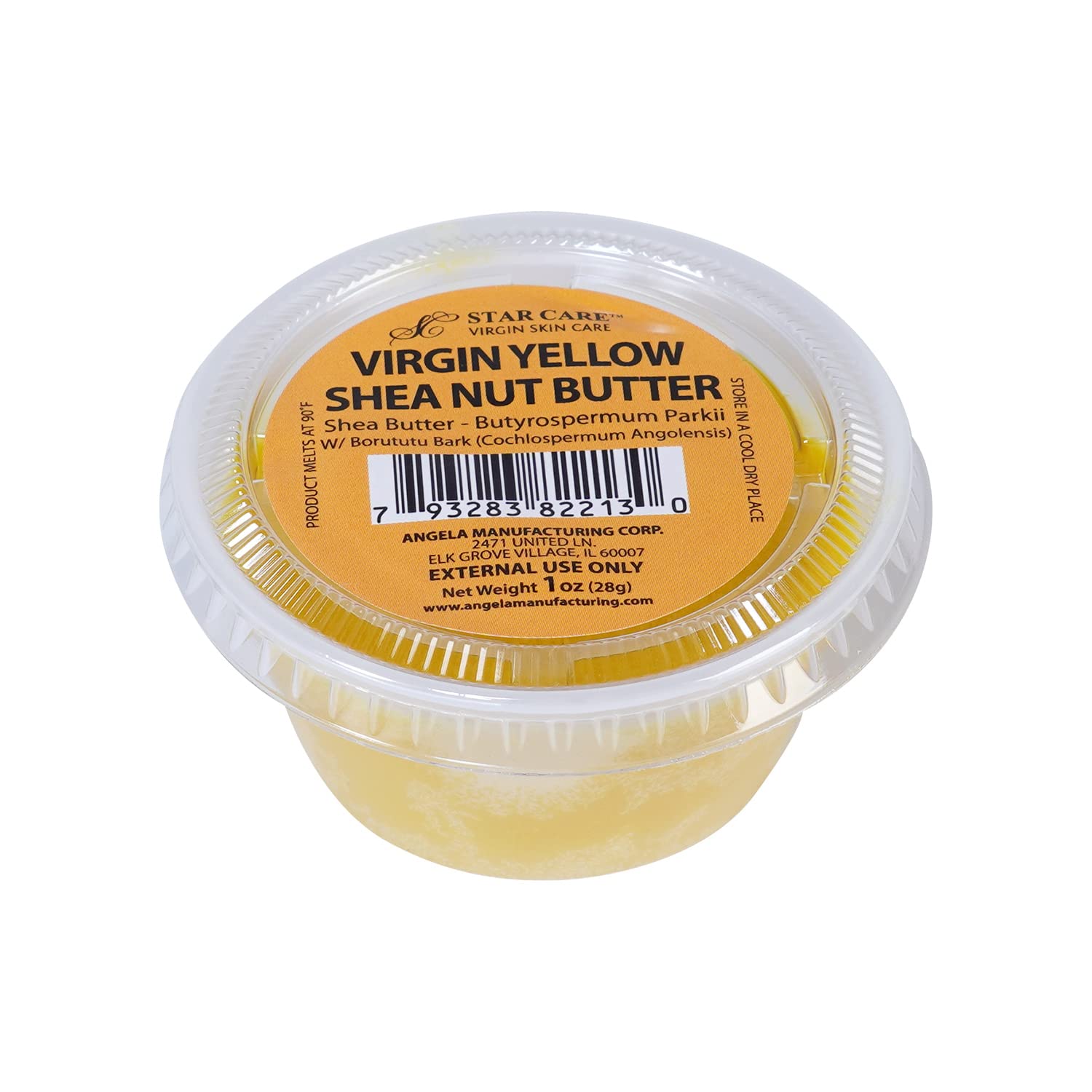 100% Pure Yellow Shea Nut Butter 1oz Unrefined & Raw Natural Moisturizer for Skin Hair & Lips, African Shea Butter Rich in Vitamins & Antioxidants No Added Color or Fragrance