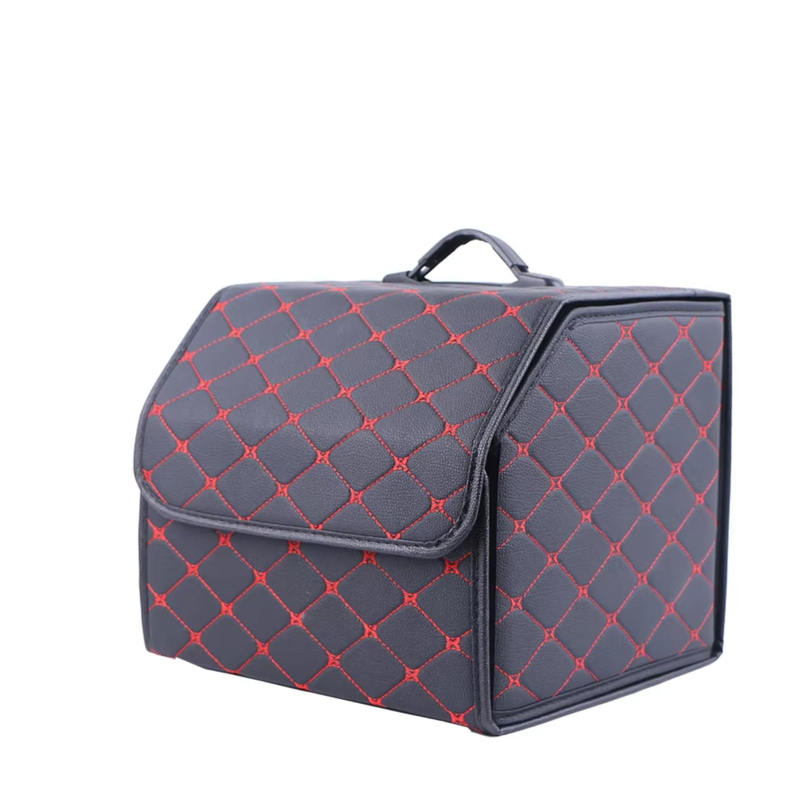 Car Boot Organizer for Buick Regal 2004-2008, Thickened Car Boot Tidy Storage Box Groceries Trunk Organizer,Black with Red Lines-S