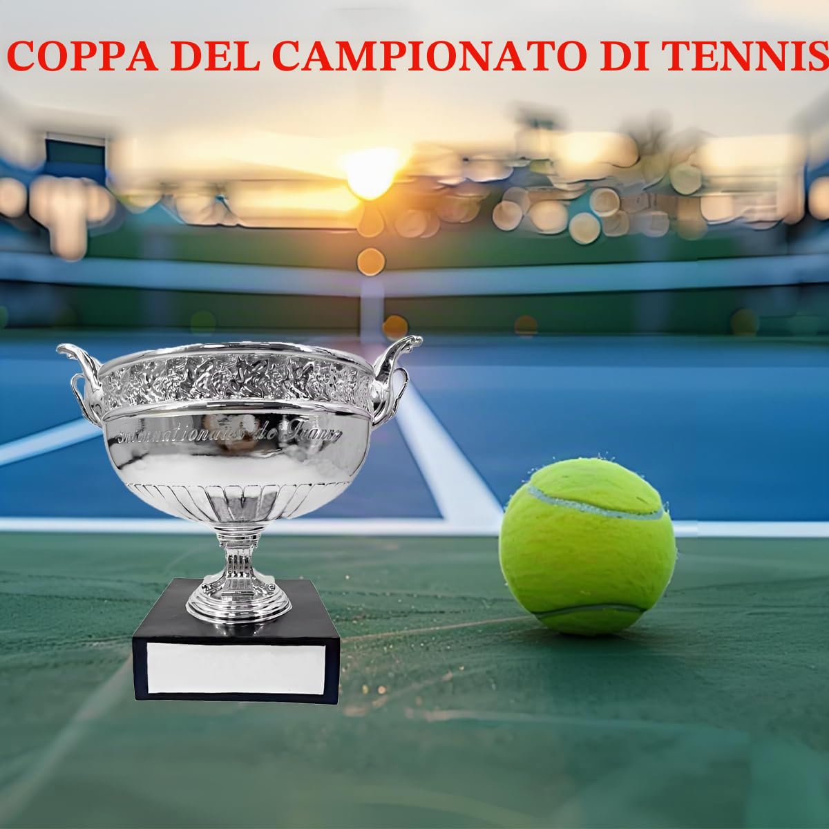 Mini Replica del Trofeo di Tennis Maschile Dell'Open di Francia,Trofei del Campione del Grande Slam,Oggetti da Collezione e Cimeli,Decorazioni per Ufficio e Casa,Regali per Uomo