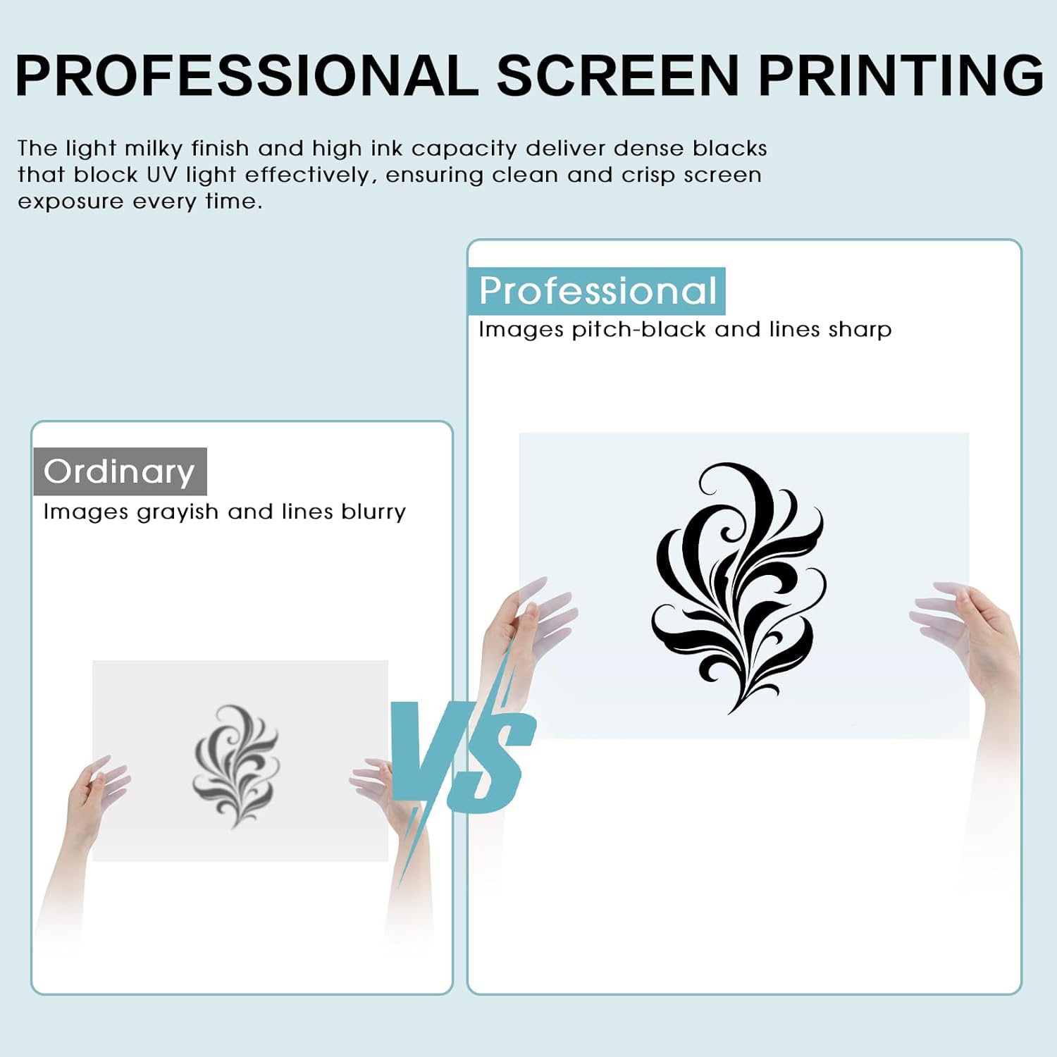 Waterproof Inkjet Transparency Film 13 x 19 Inch, 4 Mil 150 Sheets Professional Grade Printable Transparency Film for Silk Screen Printing, Overhead Projector, Crafts