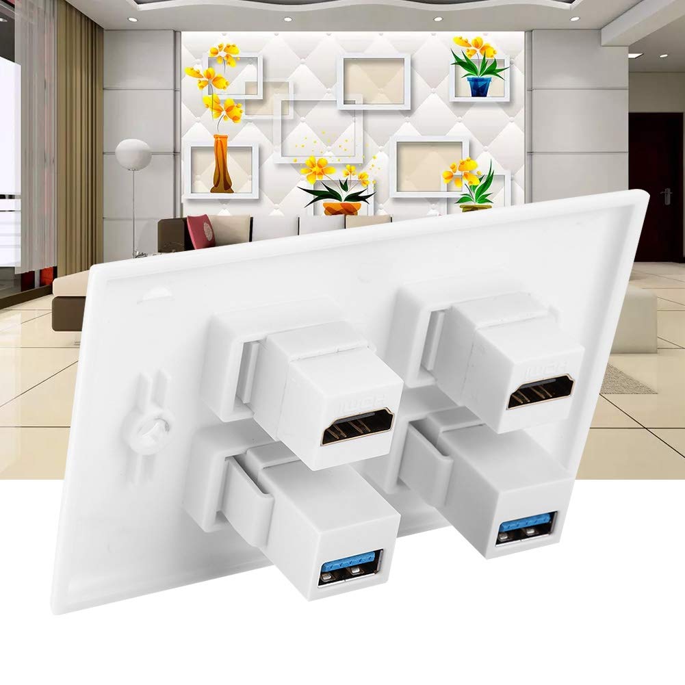 Piastra da parete HDMI 2 porte HDMI 2 porte USB 3.0 accoppiatore copertura video HDTV