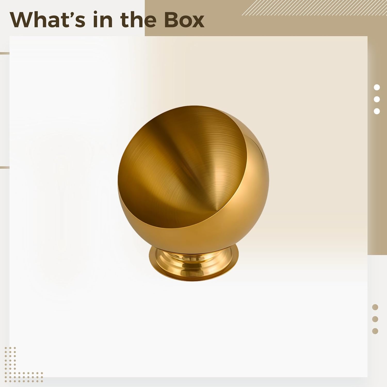 Stainless Steel 22 Cm / 8.7 in Round Bowl, Golden Sauce Dish, Commercial Use, Stable Base, Great for Ktv, Fruit, Coffee Pod, Hot Pot Condiments