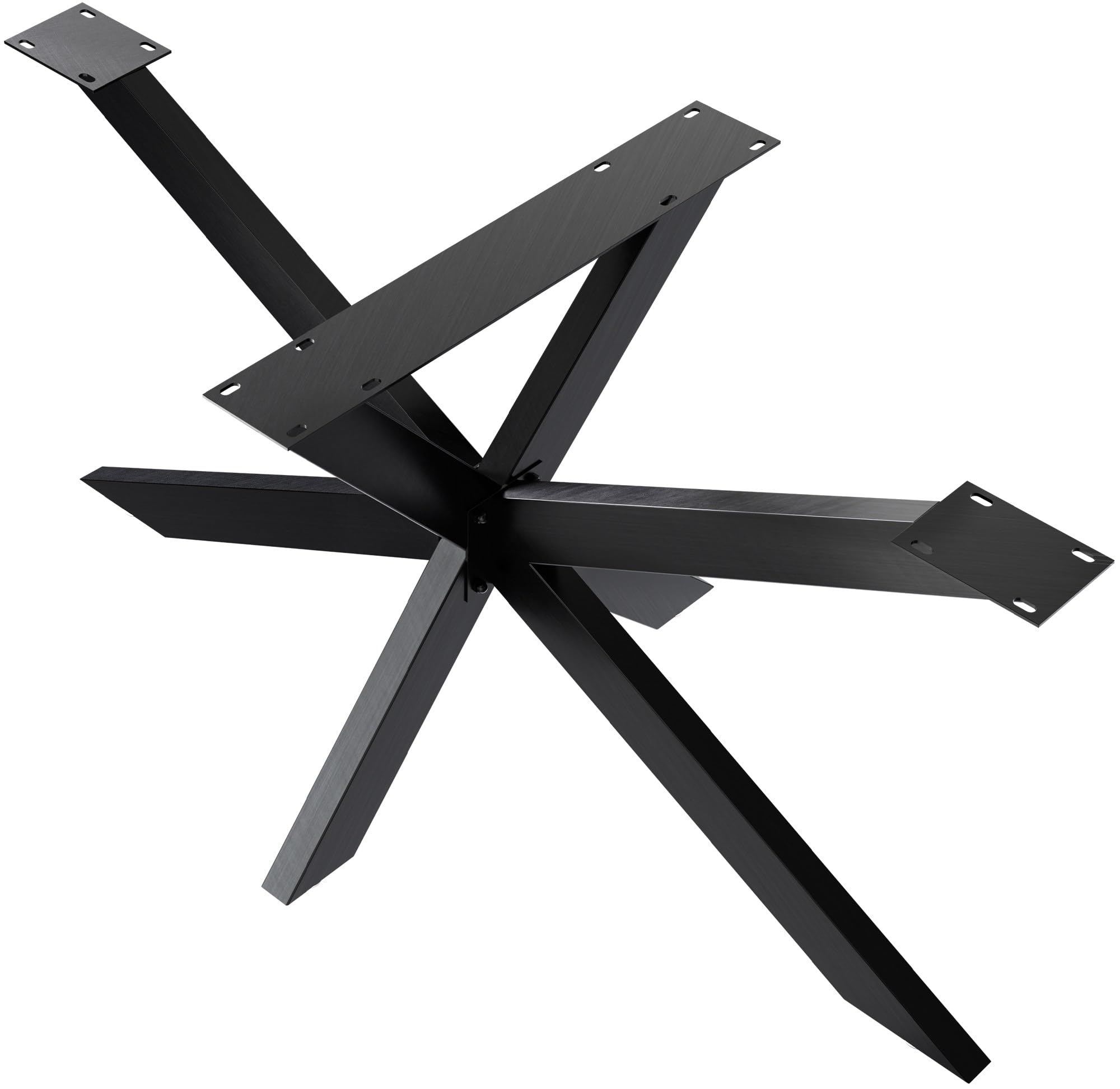 CLP Tischbeine Hardwick I Tischkufen für DIY-Tische mit Höhe 71 cm I Sternförmiges Tischgestell aus pulverbeschichtetem Stahl Farbe Industrial schwarz Größe 150x78x71 cm