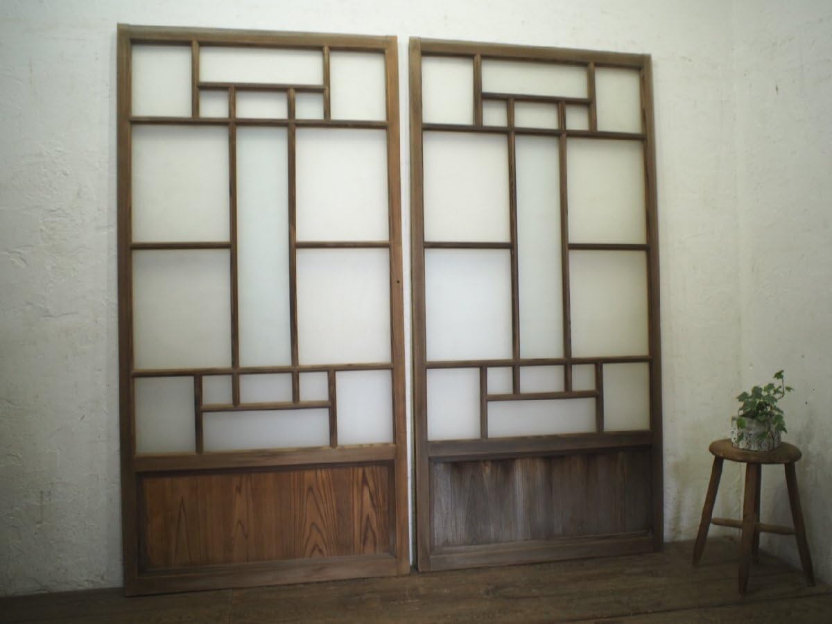 Amazon.co.jp: H176,5cm×W88,5cm×2枚 アンティーク素敵なデザインの  