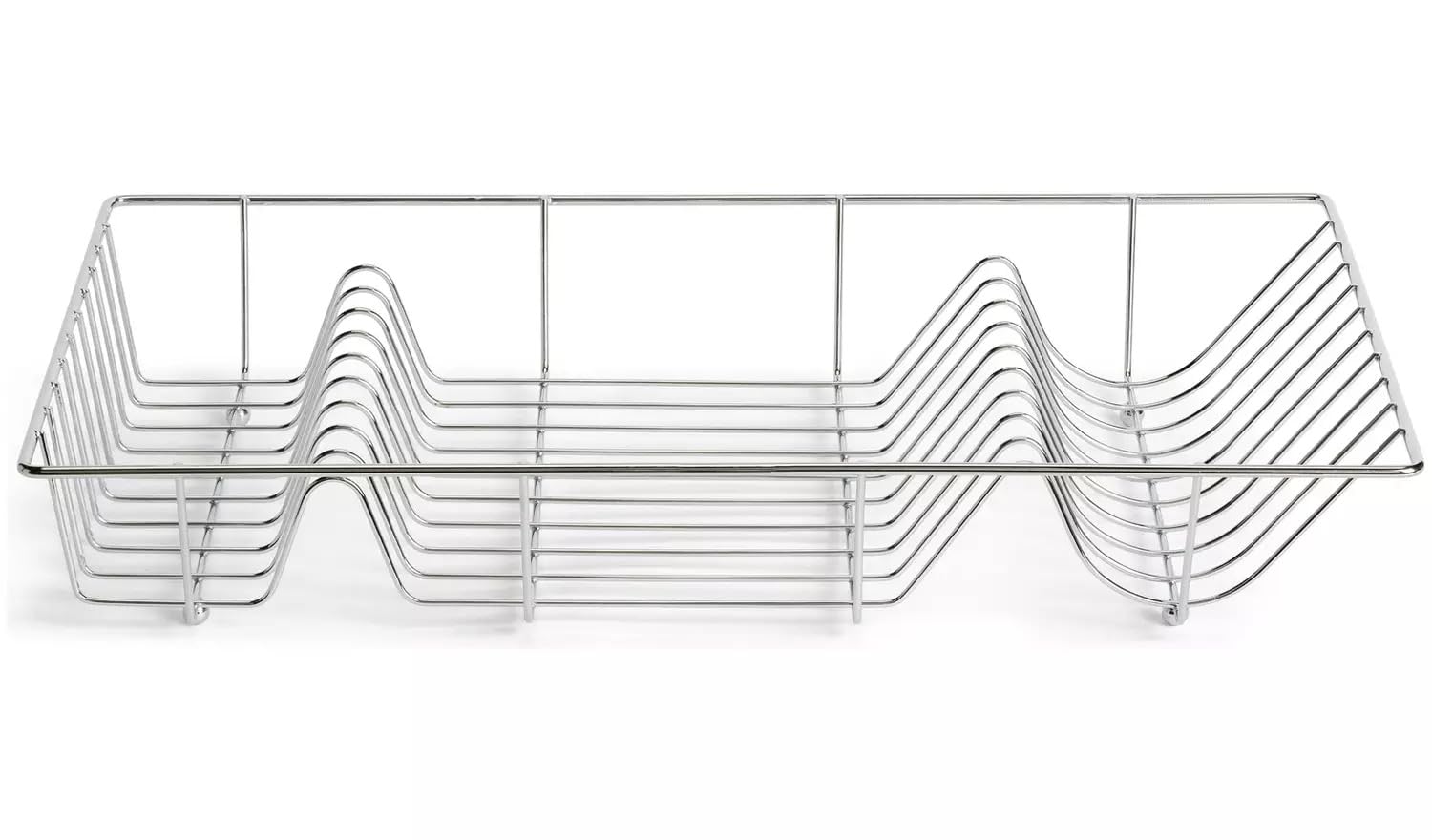 CASVO Stainless Steel Dish Drainer Rack – Kitchen Dish Drying Rack with 18 Slots Anti-Rust Wire Dish Rack for Kitchen Countertop Plates, Cups, Bowls, Trays and Glass L48.5 x W30 x H10cm (Silver)