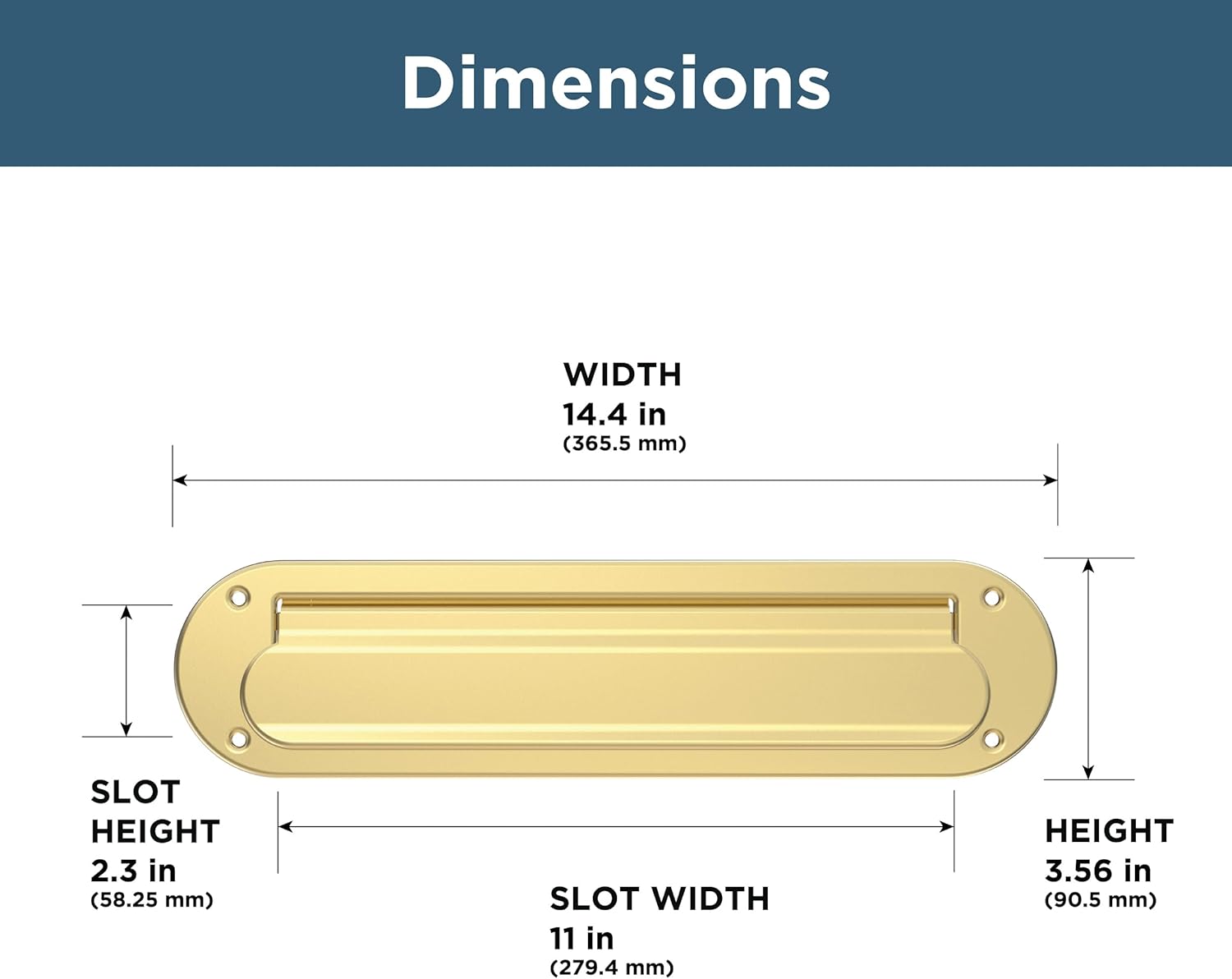 Franklin Brass Derby Mail Slot for Door in Brushed Gold HHMSL-BRG-U