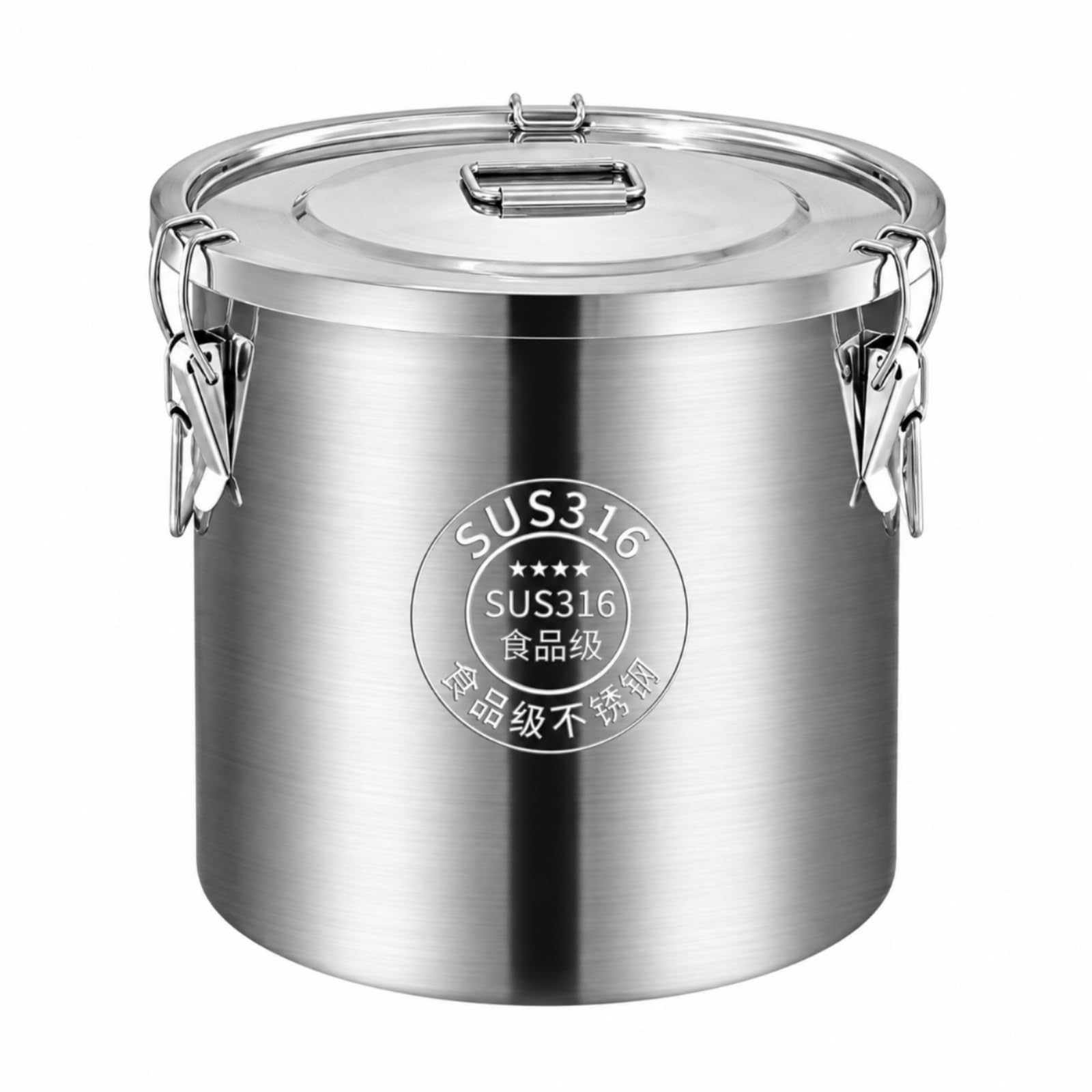 Ronyme Contenitore Ermetico in Acciaio Inox 316 Resistente All'umidità Secchio Ermetico in Acciaio Inox Anti-Insetti per Ristoratori, Ristorante, 21L 30CM