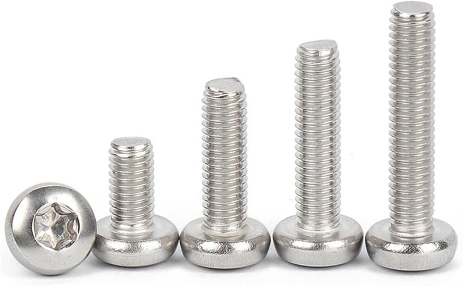 Genérico 10 / 50ps 304 A2-70 Stainless Steel Six-Lobe TORX TORRX Six Lobe Head Screw Round Bun M2 Length = 3-50mm GB2672 (Color : 16mm, Size : 50mm) Pcs M2)