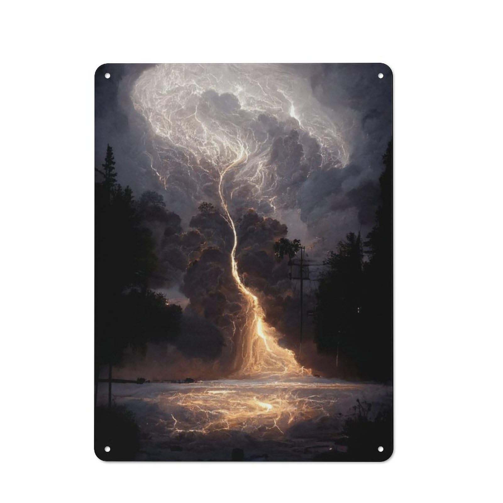 Junmoney Apocalyptic Storm Vintage Tin Sign 40X30cm Featuring For Café Or Home Bar, A Metal Wall Feature For Cafés And Home Bars