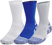 Under Armour Performance Tech Pro Crew Socks 3-Pack - Moisture-Wicking, Arch Support, Anti-Odor Ankle Socks for Athletes