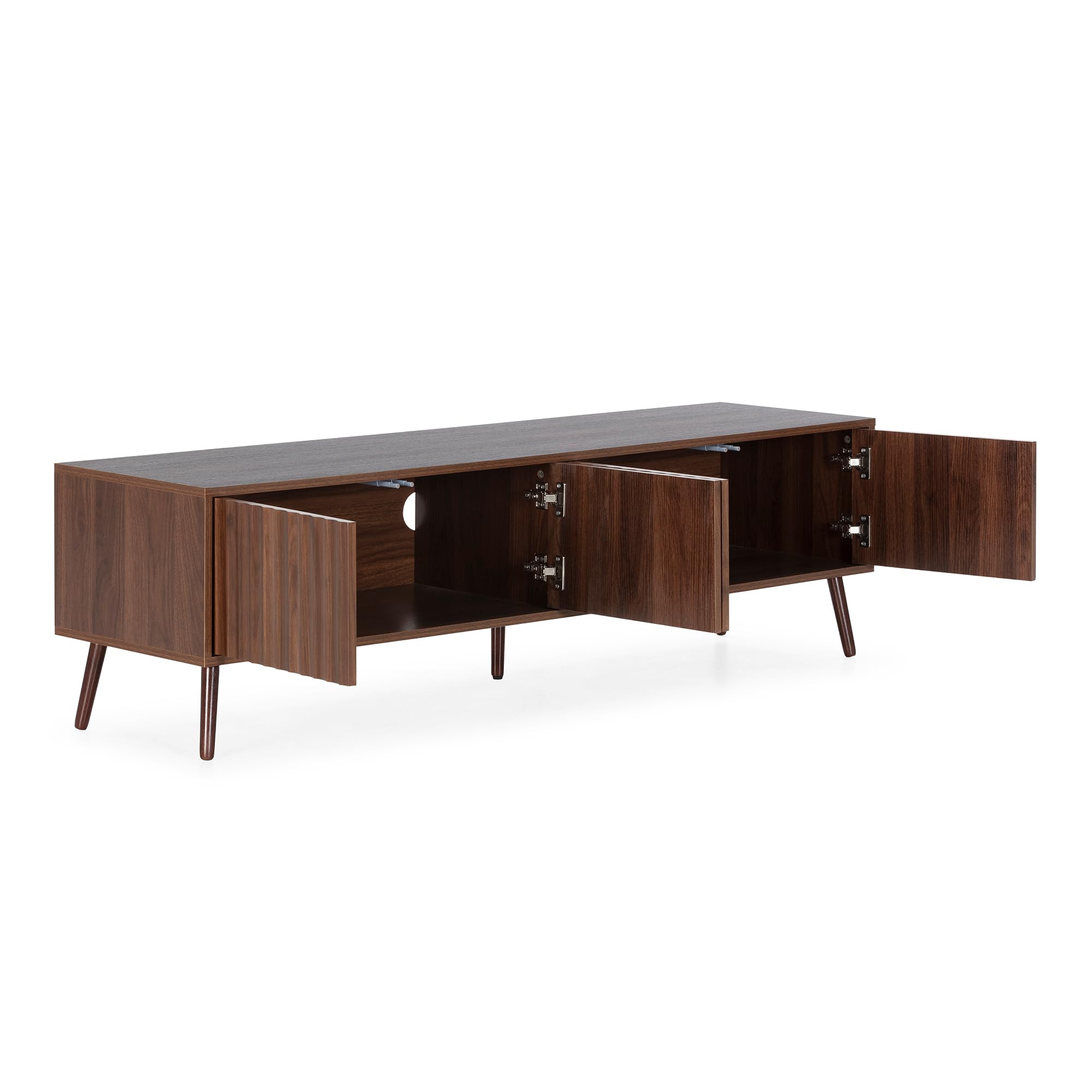 HOMN LIVING TV-Schrank Lluvia 4 türen Walnuss-Optik, 160 cm (Breite) 40 cm (Tiefe) 45 cm (Höhe)