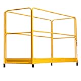 6 Foot Scaffolding Safety Guardrail, Rustproof Solid Carbon Steel Scaffold Guard Rail of 55.4 lbs Load Capacity, Baker Style Metal Guardrails Accessory System for Scaffolding Platform, Yellow