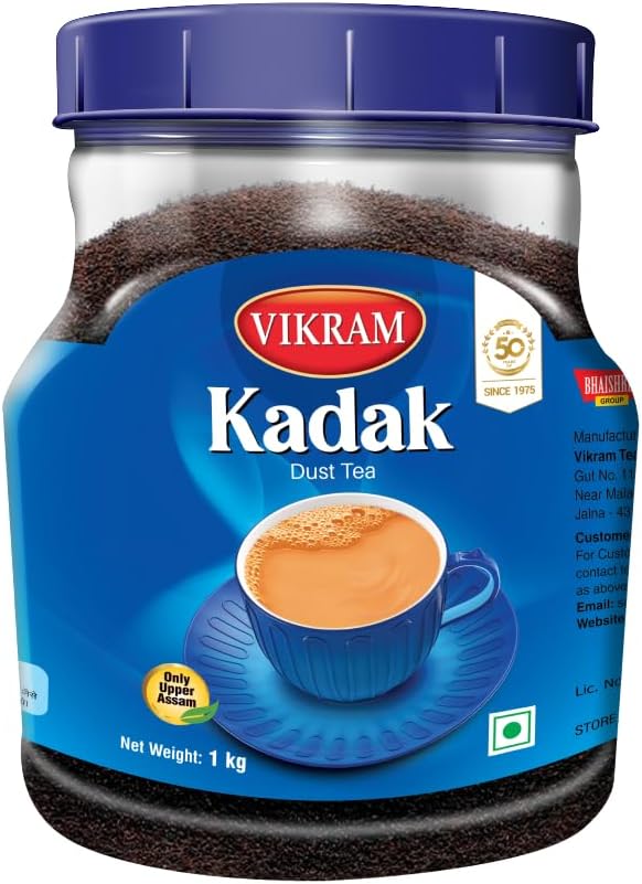 - Kadak Dust Tea | Assam Tea | Premium Black Tea Powder | Strong,Aromatic Blend Perfect for a Bold and Refreshing Brew | Assam Chai Patti | 1kg Jar