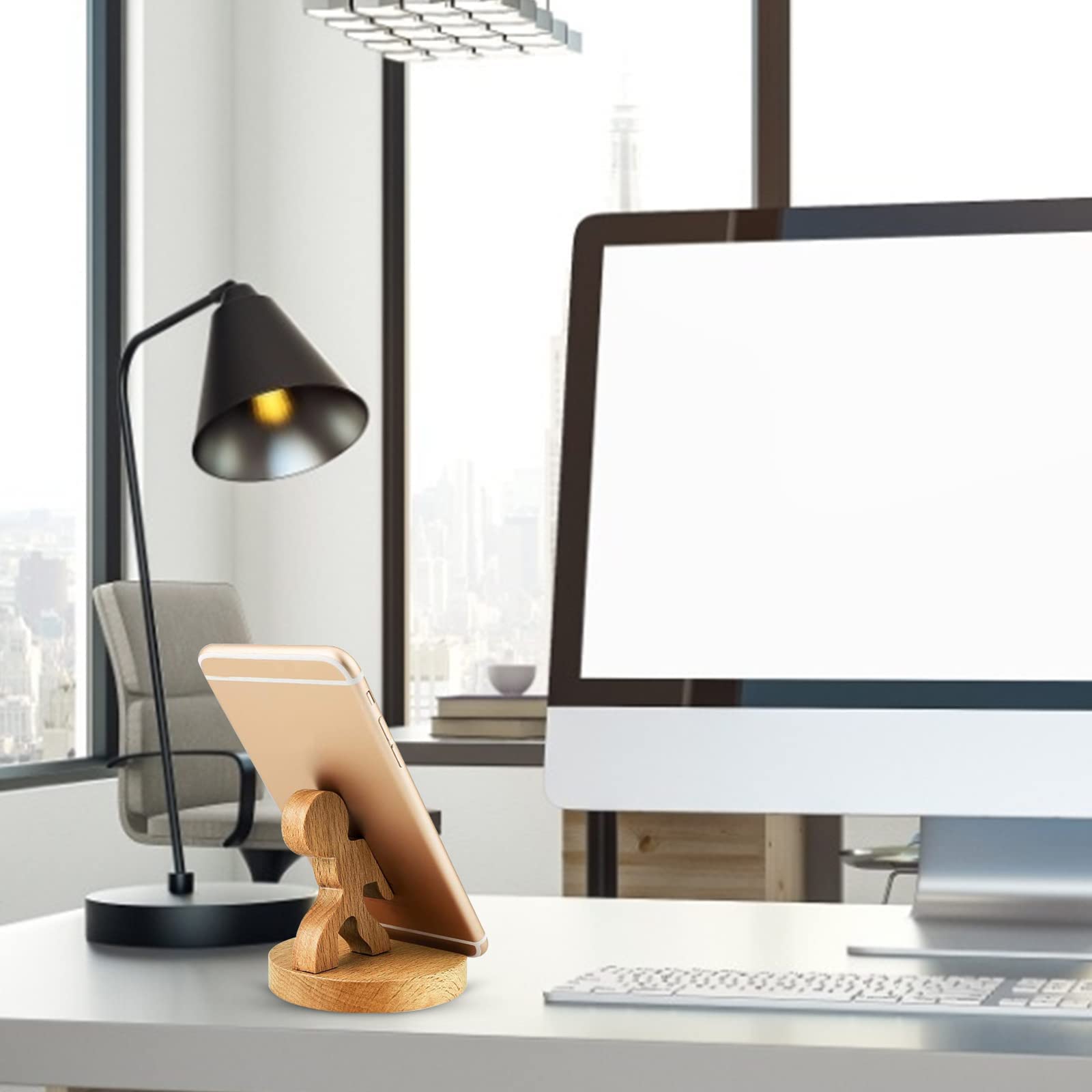 Housoutil Support De Téléphone En Bois Naturel Pour Téléphone