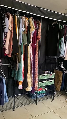 Armadio aperto per camera da letto, armadio portatile - bianco, 6