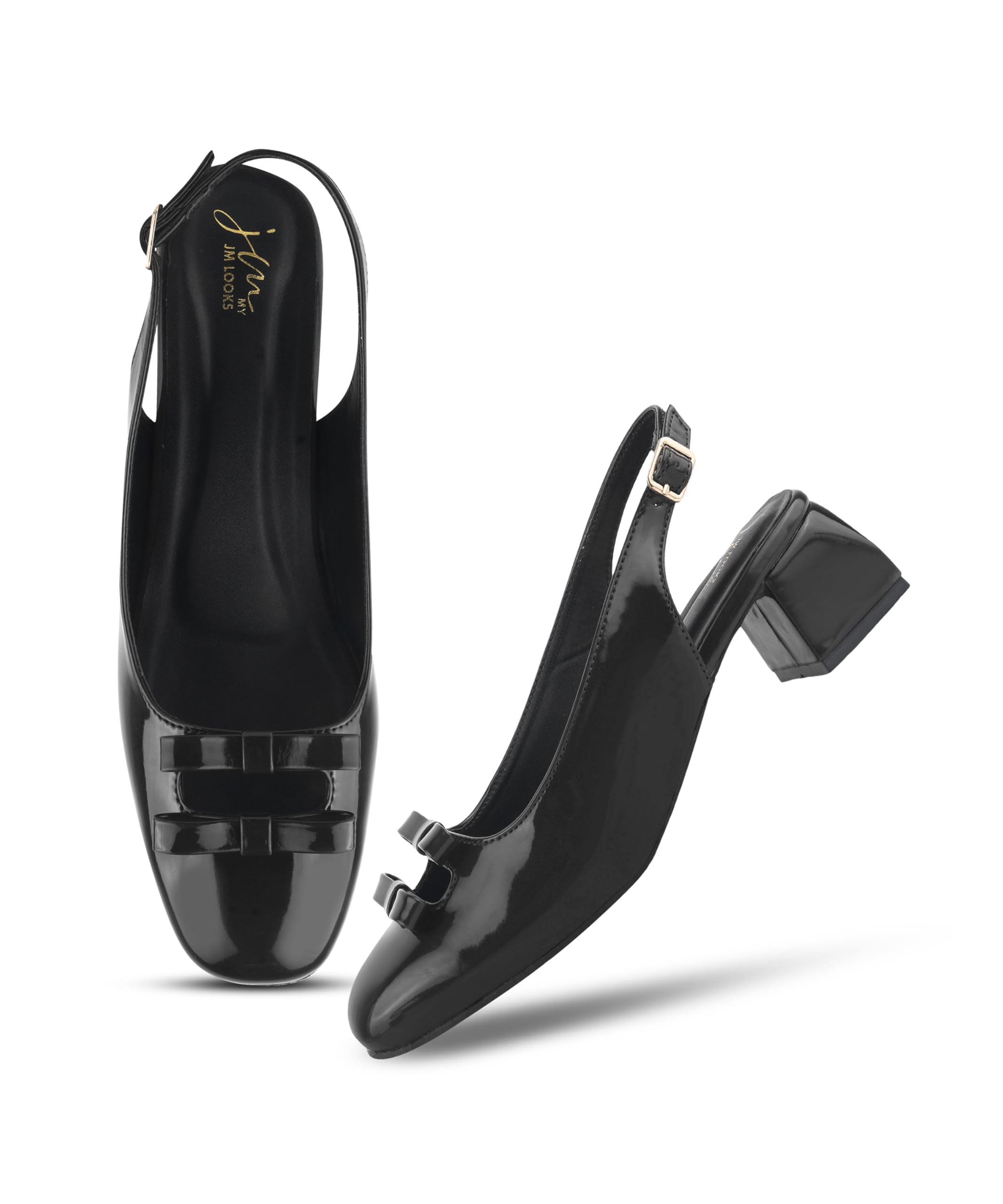 Trendy squaree Toe Block Heels Featuring Stylish Front Cut Outs And Adjustable Slingback For Comfort-image-0