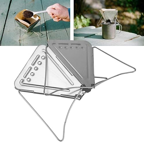 Miniatura 4 de Soporte de filtro plegable para verter sobre el café, portátil, sin papel, plegable, de acero inoxidable, reutilizable, para cafetera, filtro para