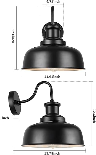 Miniatura 2 de RZSR007-2 - Luces solares de granero para exteriores, luces de pared para exteriores, apliques de pared exterior de granja, accesorio de iluminación