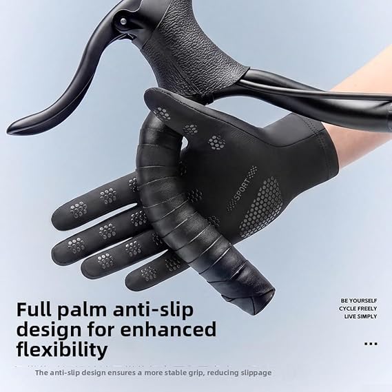 Cycling Gloves, UPF50+ Sun Protection, Breathable Ice Silk, Touchscreen Compatible, Non-Slip Silicone Grip for Summer Riding