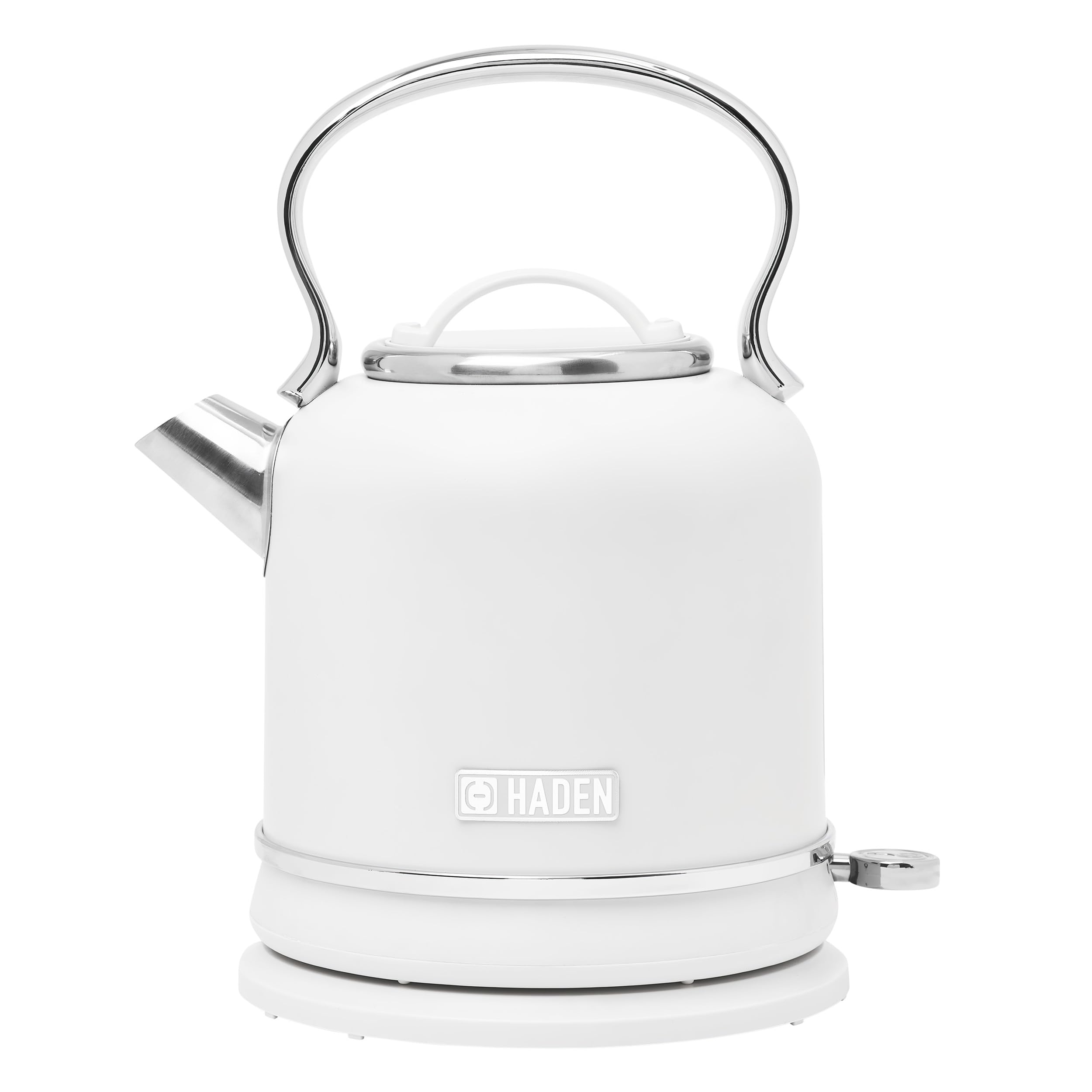 Haden Chelsea 1.7 Liter Electric Water Kettle w/ 360-Degree Base, Ivory & Chrome