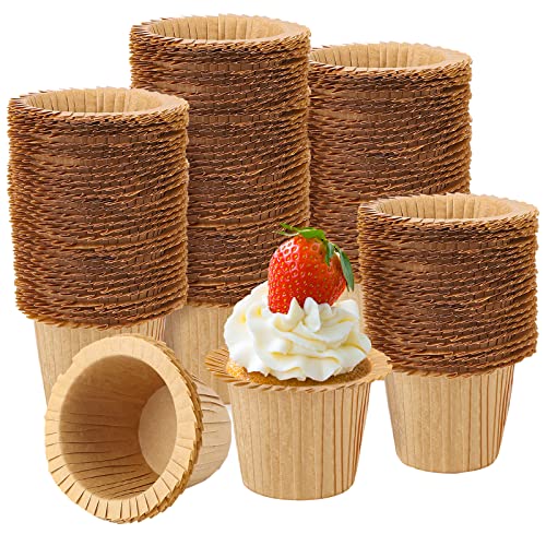 Suice Paper Baking Cups 200Pcs, Top Hat Muffin Cups Parchment Cupcake Liners For Baking Natural Color Cupcake Wrappers Mini Cupcake Molds For Party Serving, Bakery & Home Baking, Mini Cake Packing,Diy #TOP9