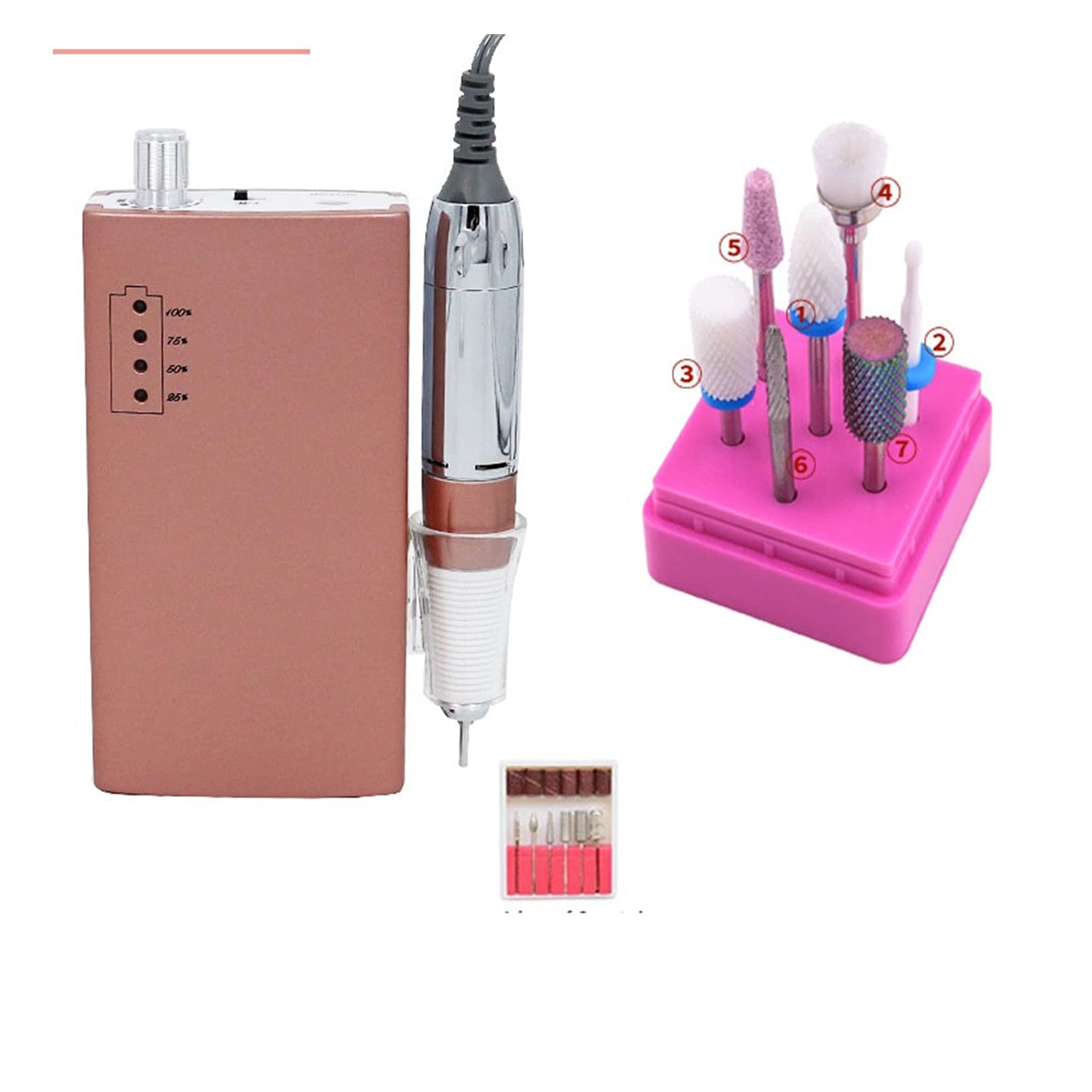Trapano per Unghie 30000 Giri/min Cordless Portatile Elettrico Trapano per Unghie Kit Ricaricabile Trapano per Unghie Set di Manicure e Pedicure per Uso in Salone