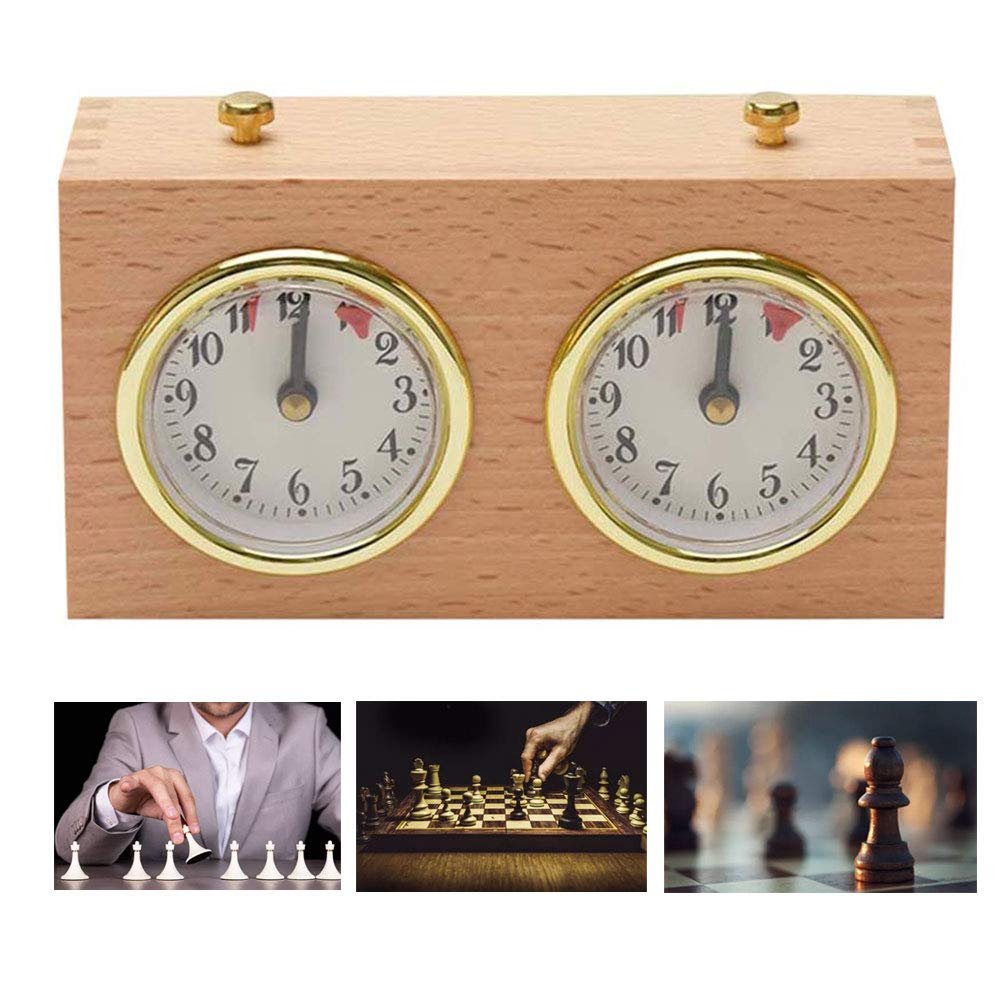 Temporizador de cocina, reloj de pared, temporizador de ajedrez, reloj de ajedrez, reloj de ajedrez portátil de madera, juego analógico analógico, temporizador digital mecánico, cuenta atrás for compe