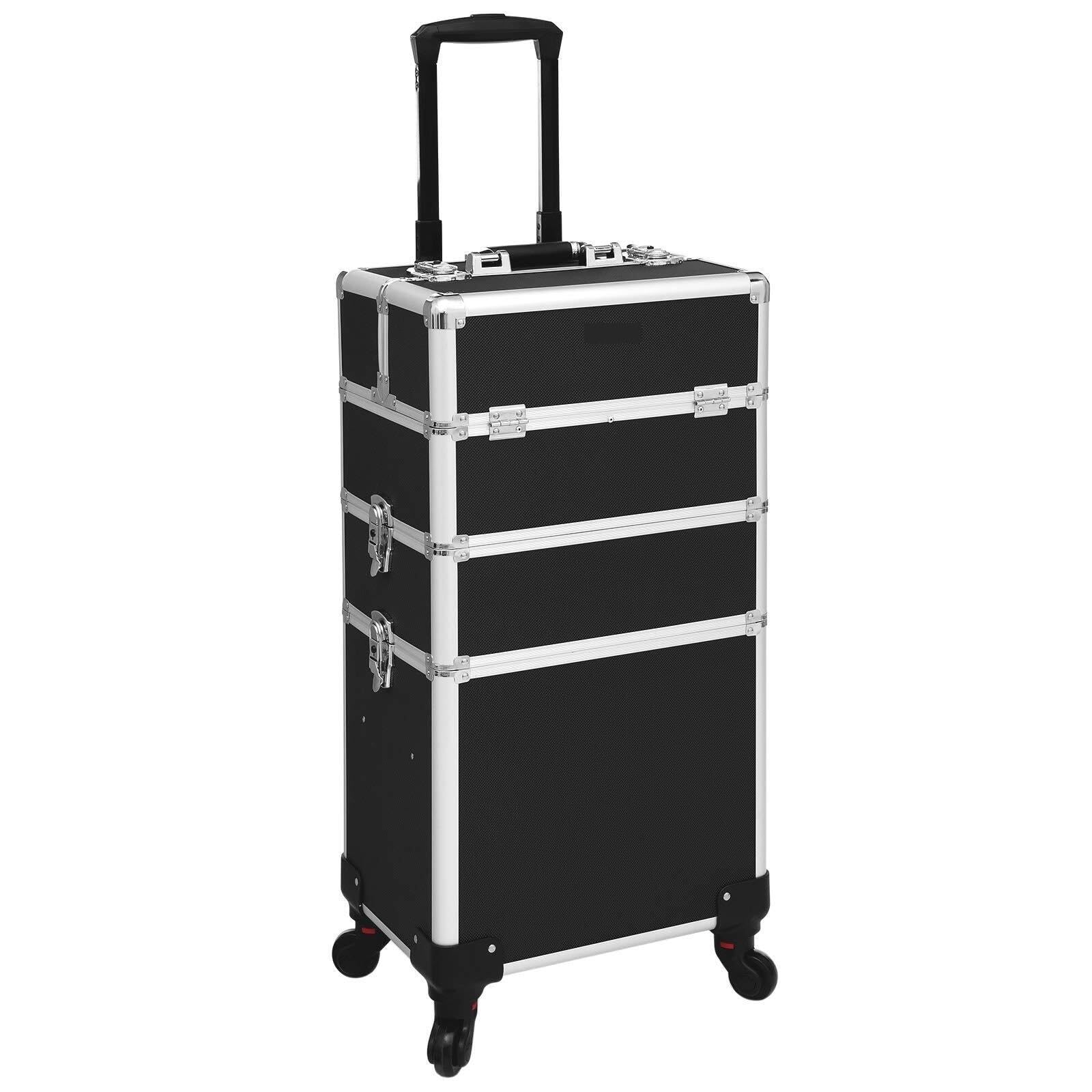 Mobiler Friseurwagen Professioneller Make-up-Koffer, Reise-Schönheitstrolley, Großer Kosmetiktrolley Für Friseure, Abschließbarer Roll-Make-up-Koffer Salon Ausstattung