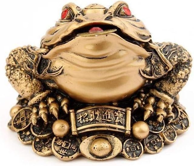 Lachineuse, Feng Shui Fortune Tow XXL, Golden 3-legged Tow, 15.5 x 18 x 5 cm, Asian Decoration, Original China Asia Gift Idea