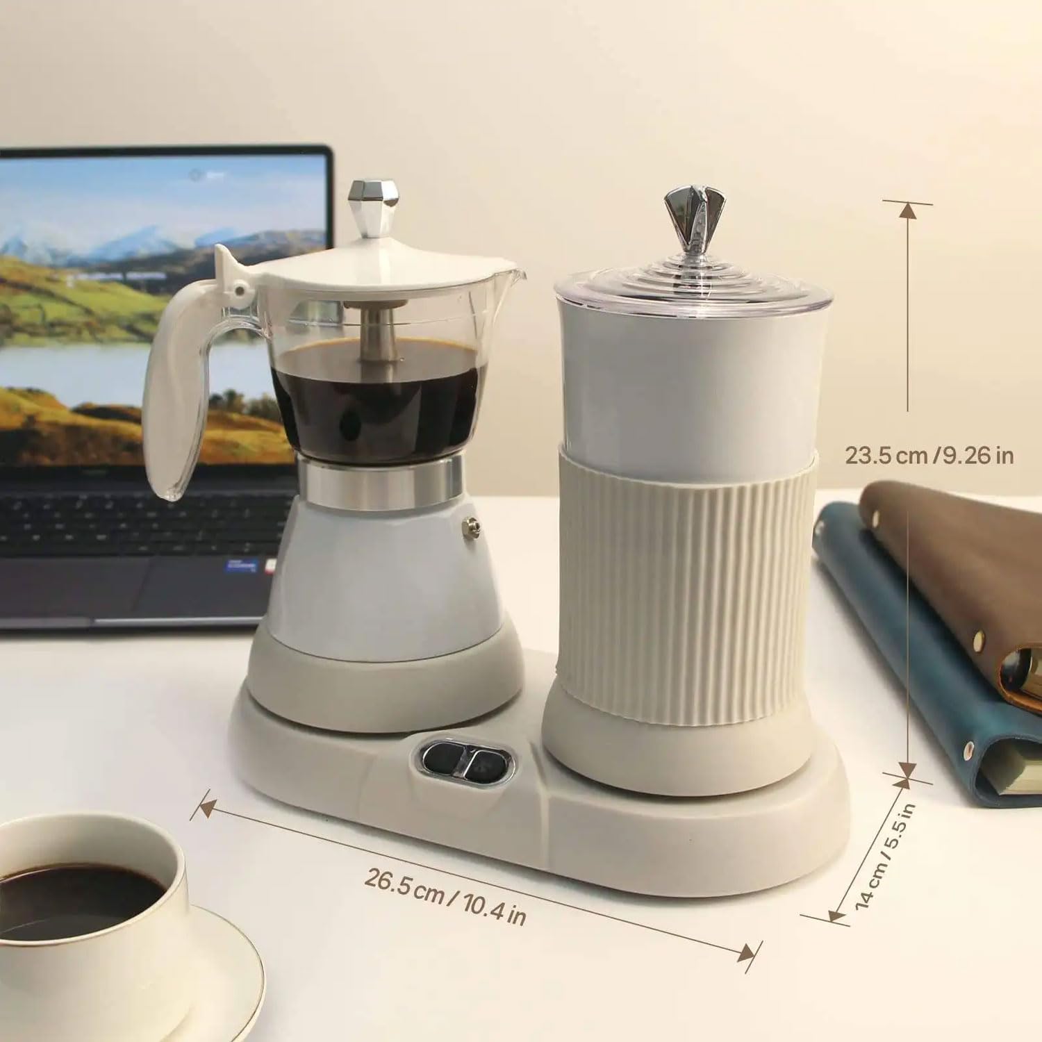 Macchina Per Caffè Espresso, Mini Macchina Automatica Per La Schiuma Di Latte Domestica Da 480 W, Macchina Per Caffè Espresso a Preparazione Lenta Con Montalatte, Per Casa, Cucina, Caffetteria
