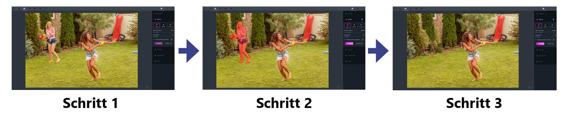 Personen und Objekte aus Fotos entfernen - Digitale Schere - Bildbearbeitung Foto Grafik Programm für Win 11, 10, 8.1, 7