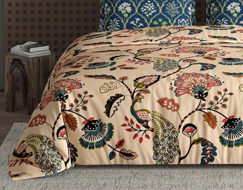 DECOMIZER XXL Microfiber Cotton Super King Bedsheet, BeigeAnokhi - Image 4