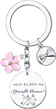 Key Ring Want to Be My Bridesmaid Gift Bridesmaid Gift Key Ring for Bridesmaid Announcement Wedding – Bridesmaid Request – Wedding Announcement, silver, L
