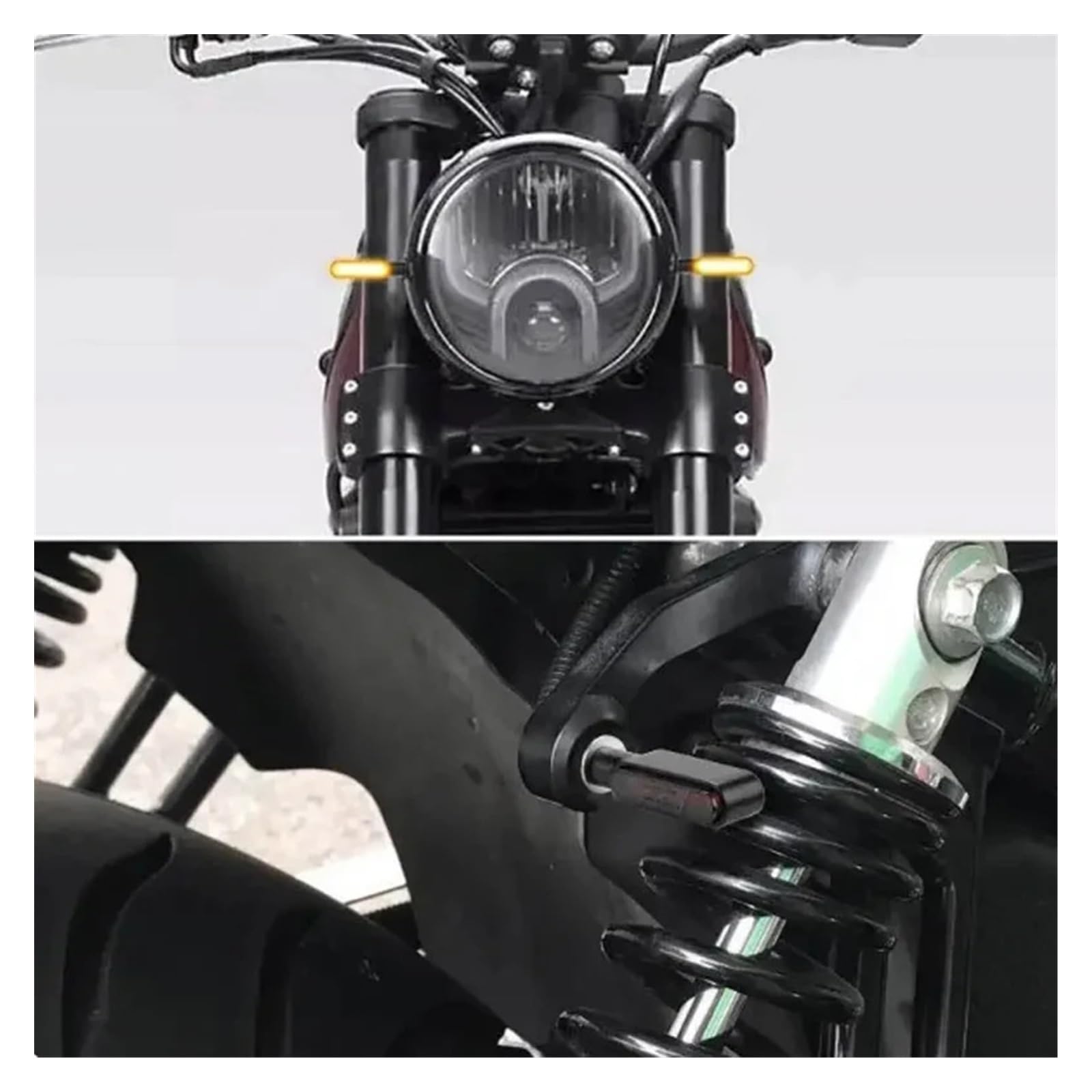 Luci Direzione Moto Accessori Moto Universali Metallo LED Mini Indicatore Di Direzione Ambra DRL Lampeggiante 2 Fili 12V Affumicato Per M8