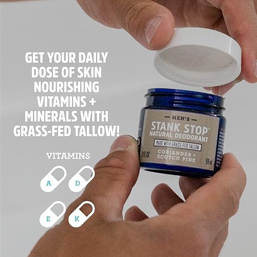 Miniatura 12 de FATCO Stank Stop All Natural Desodorante Crema en un frasco con Sarga y Aceite de Coco Orgánico – Lavanda + Salvia Paquete de 2 (1 oz)