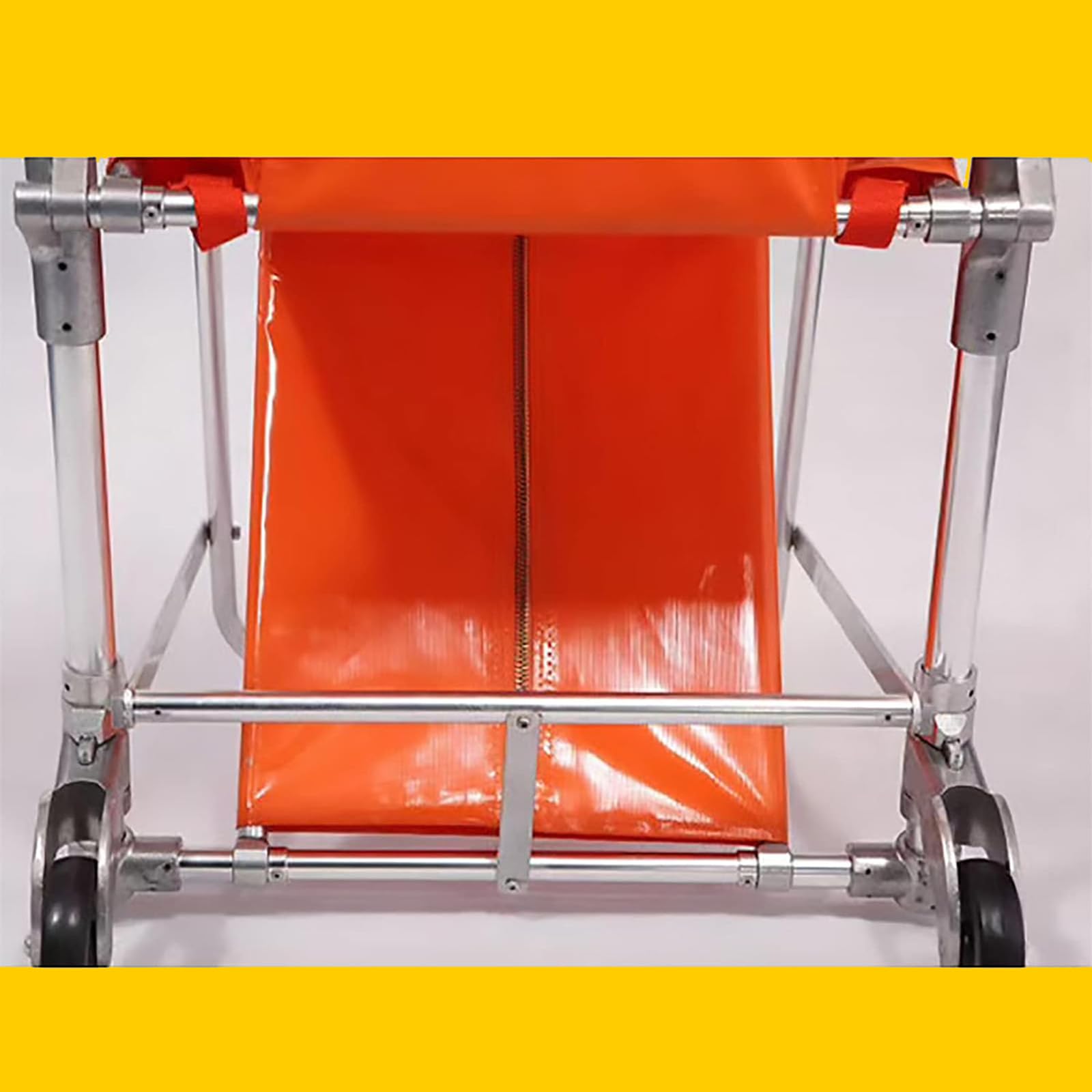 Brancard de Sauvetage d'urgence,Brancard de Chaise Pliante en Aluminium,Facile à transférer sur Le Sol avec 2 Pieds de Support et 2 Roues de Guidage Brancard Pliant au Sol