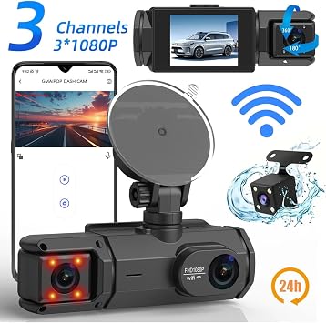 3 Kameral  Ara  DVR 360  Video Kay t Cihaz ,  n + Sol + Sa  Dikiz Kamera, Arka Kameral , WiFi BB3DASHCAM