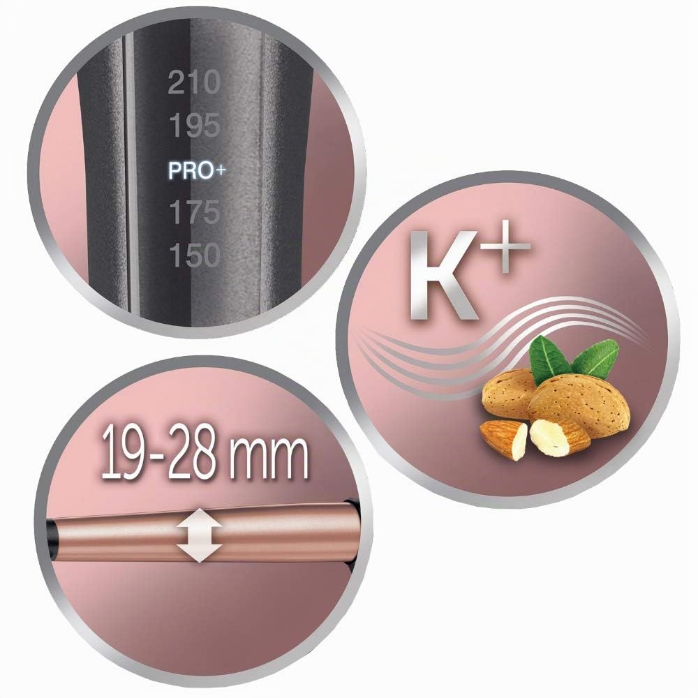 Remington Ferro Arricciacapelli - A forma di cono 19-28 mm- Keratin Protect: Rivestimento Ceramico con Cheratina e Olio di mandorle; Display digitale fino a 210°C, ricci naturali e a spirale, CI83V6